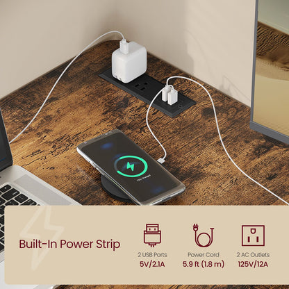 L-Shaped Electric Standing Desk with Power Outlets