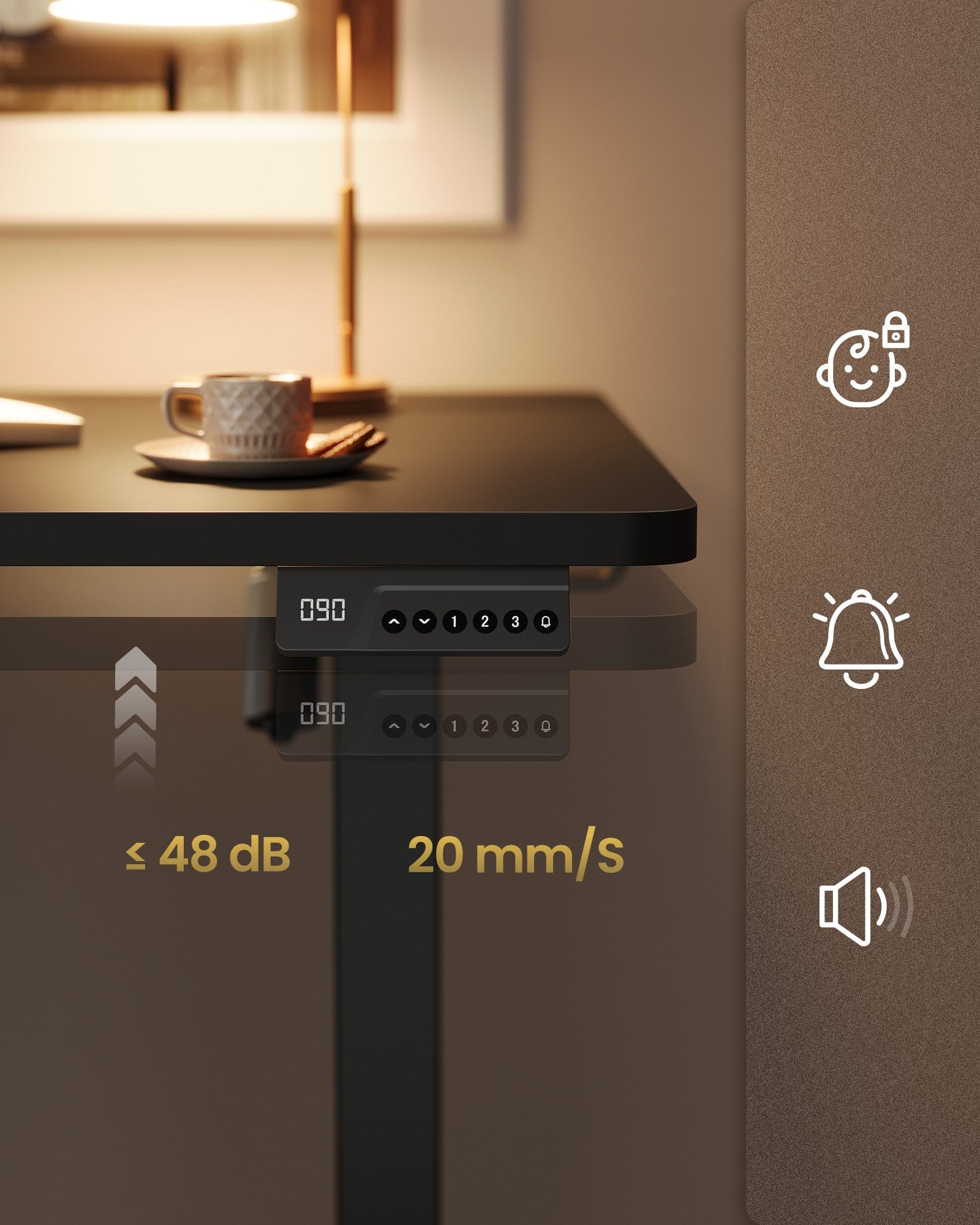 Electric Standing Desk, Height Adjustable Desk, Sedentary Reminder - image 5