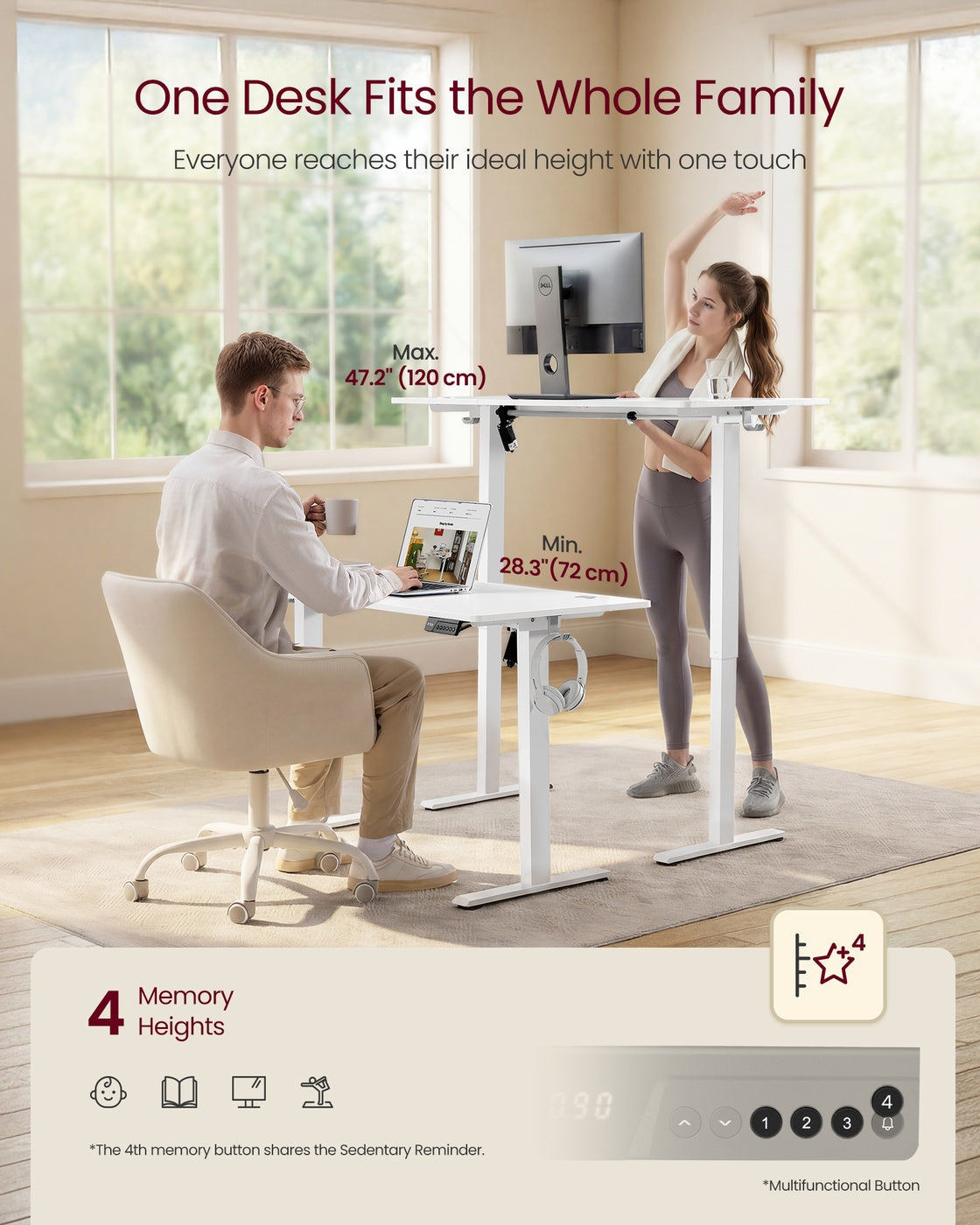 Electric Standing Desk, Height Adjustable Desk, Sedentary Reminder - image 17