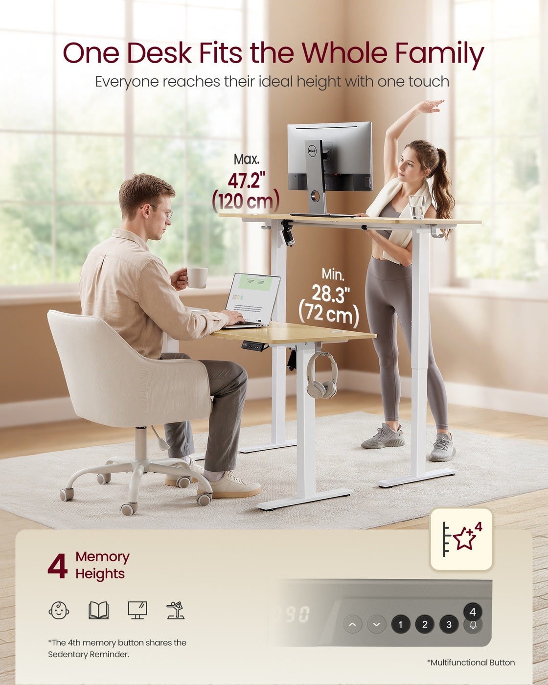 Electric Standing Desk, Height Adjustable Desk, Sedentary Reminder - image 24