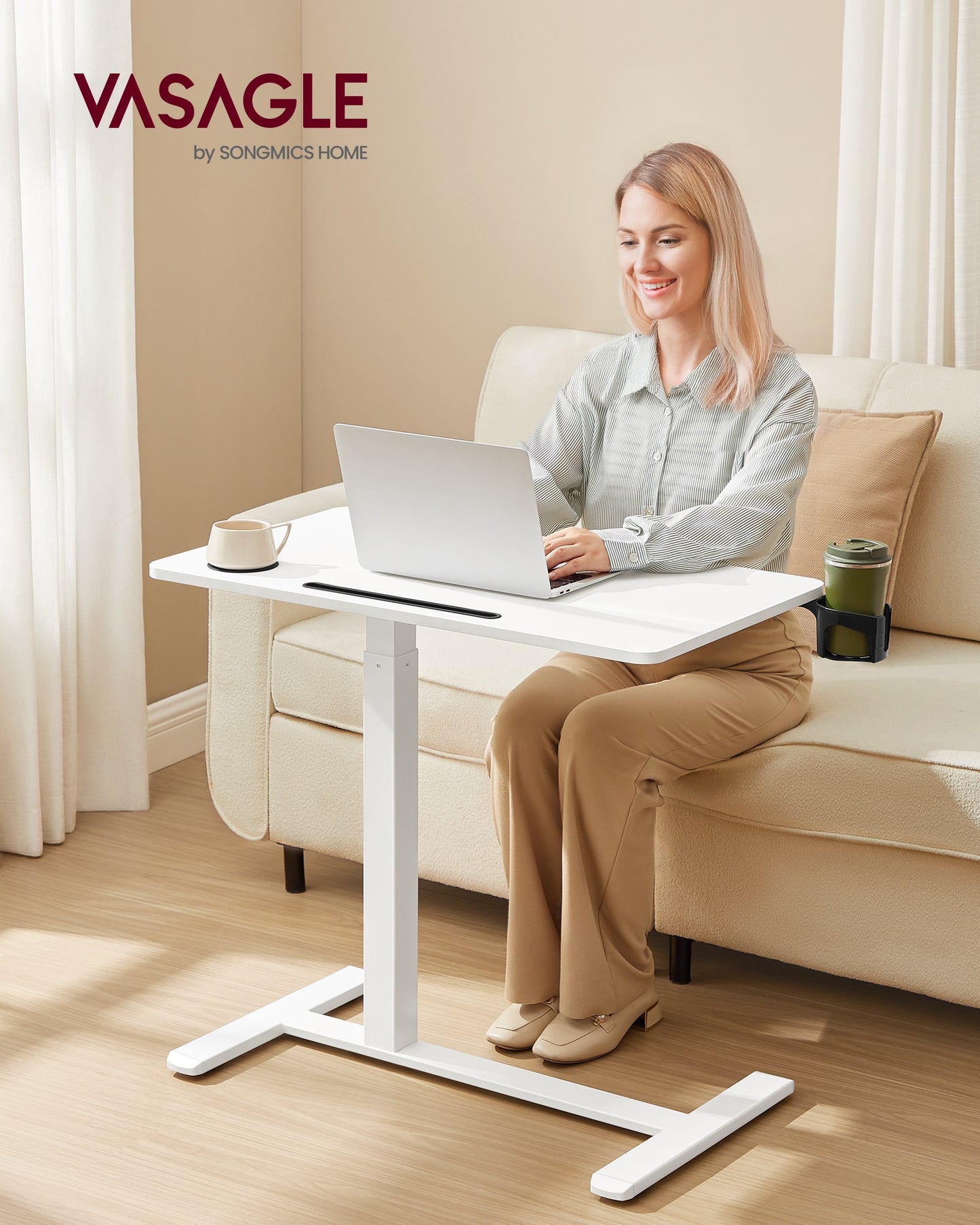 Small Standing Desk with Wheels, Mobile Height Adjustable Stand Up Desk - image 8