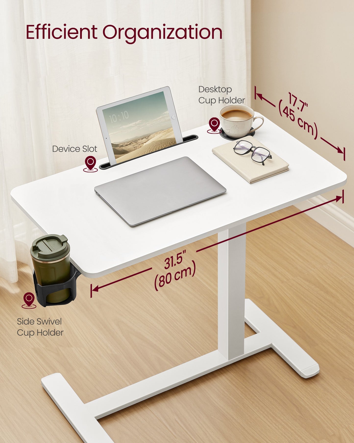 Small Standing Desk with Wheels, Mobile Height Adjustable Stand Up Desk - image 11