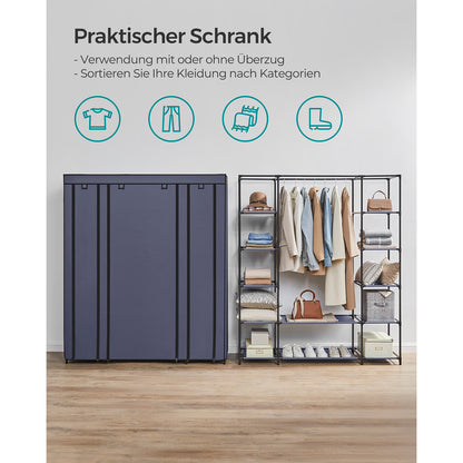 Fabric Wardrobe Navy Blue