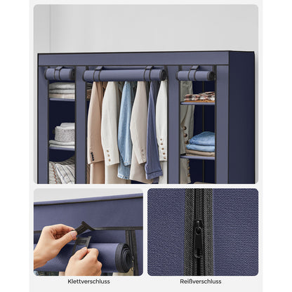 Fabric Wardrobe Navy Blue