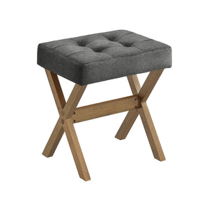 Makeup Stool, Padded Foot Rest, 12.6 x 16.5 x 18.1 Inches, Gray and Brown - image 23