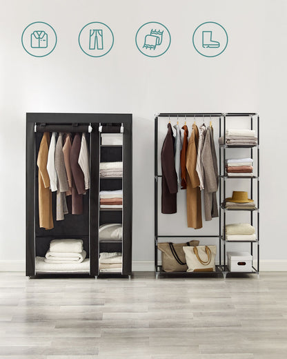 Black Folding Fabric Wardrobe