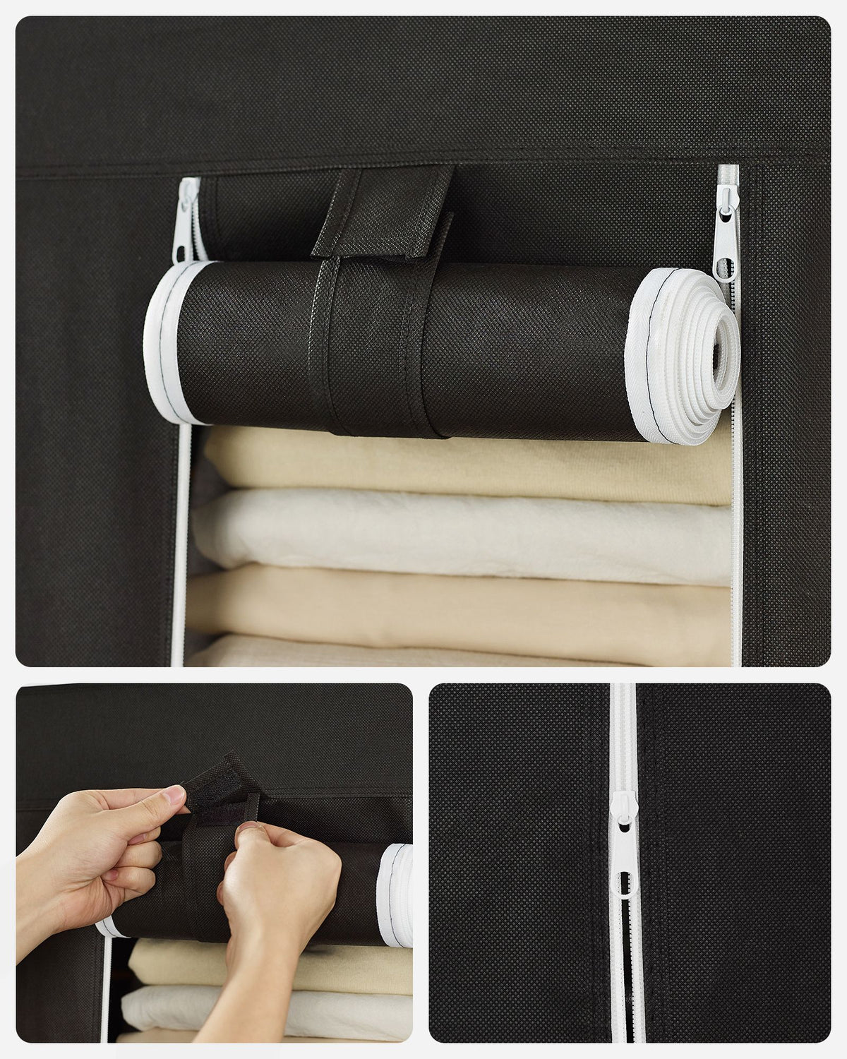Black Folding Fabric Wardrobe