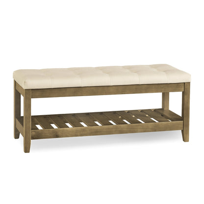 Storage Ottoman, Solid Wood Frame, 15.7 x 42.9 x 17.7 Inches, Slate Gray - image 14