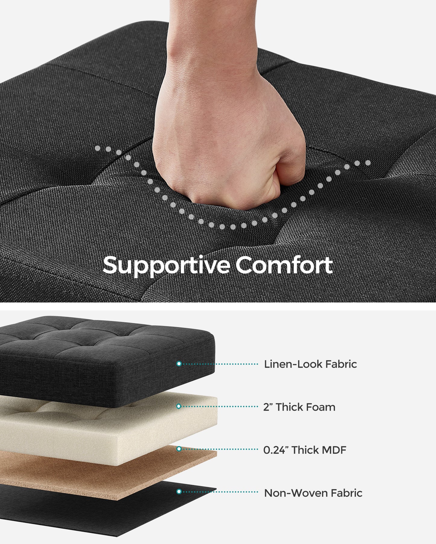 Small Ottoman Foot Rest with Legs - image 3