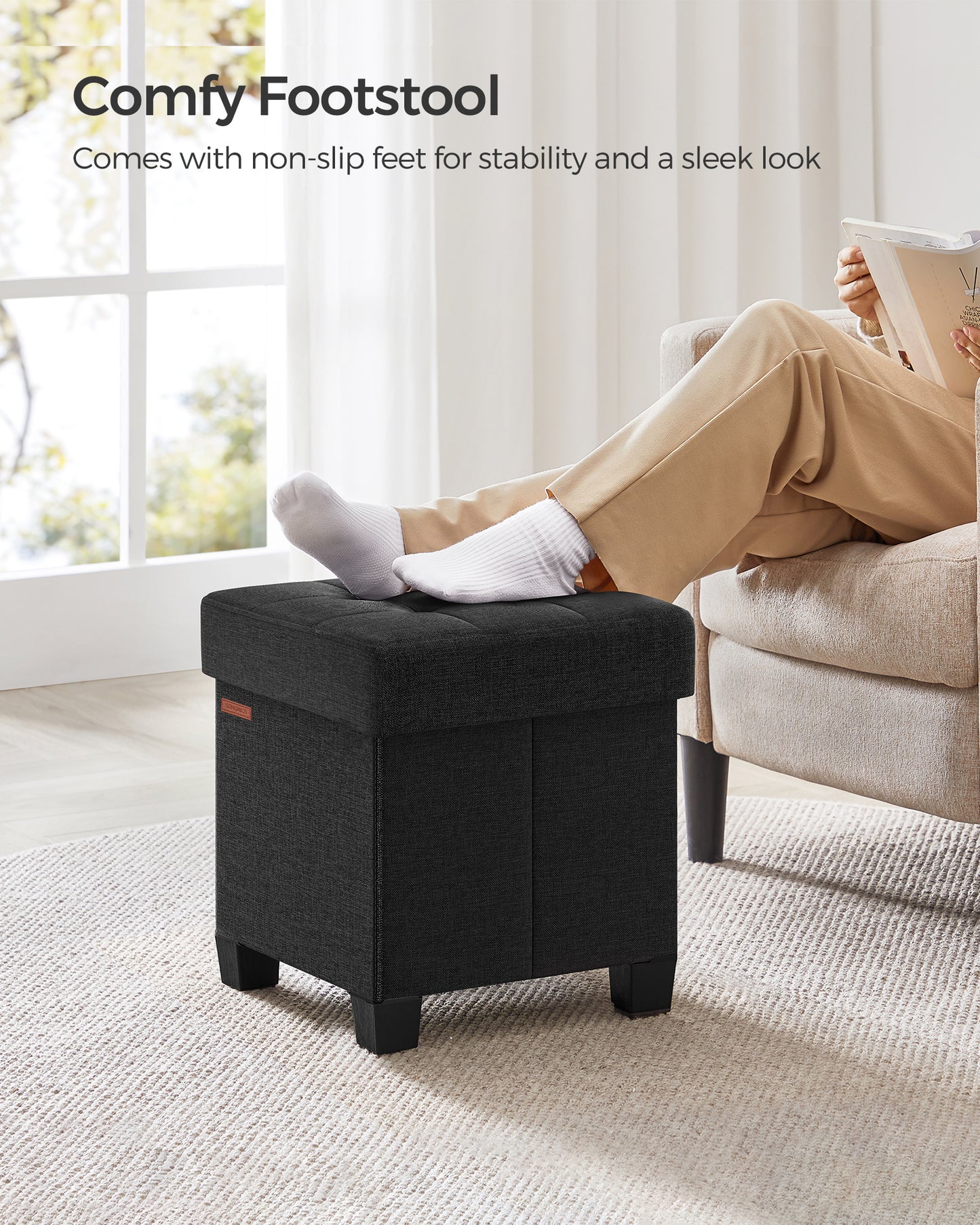 Small Ottoman Foot Rest with Legs - image 4