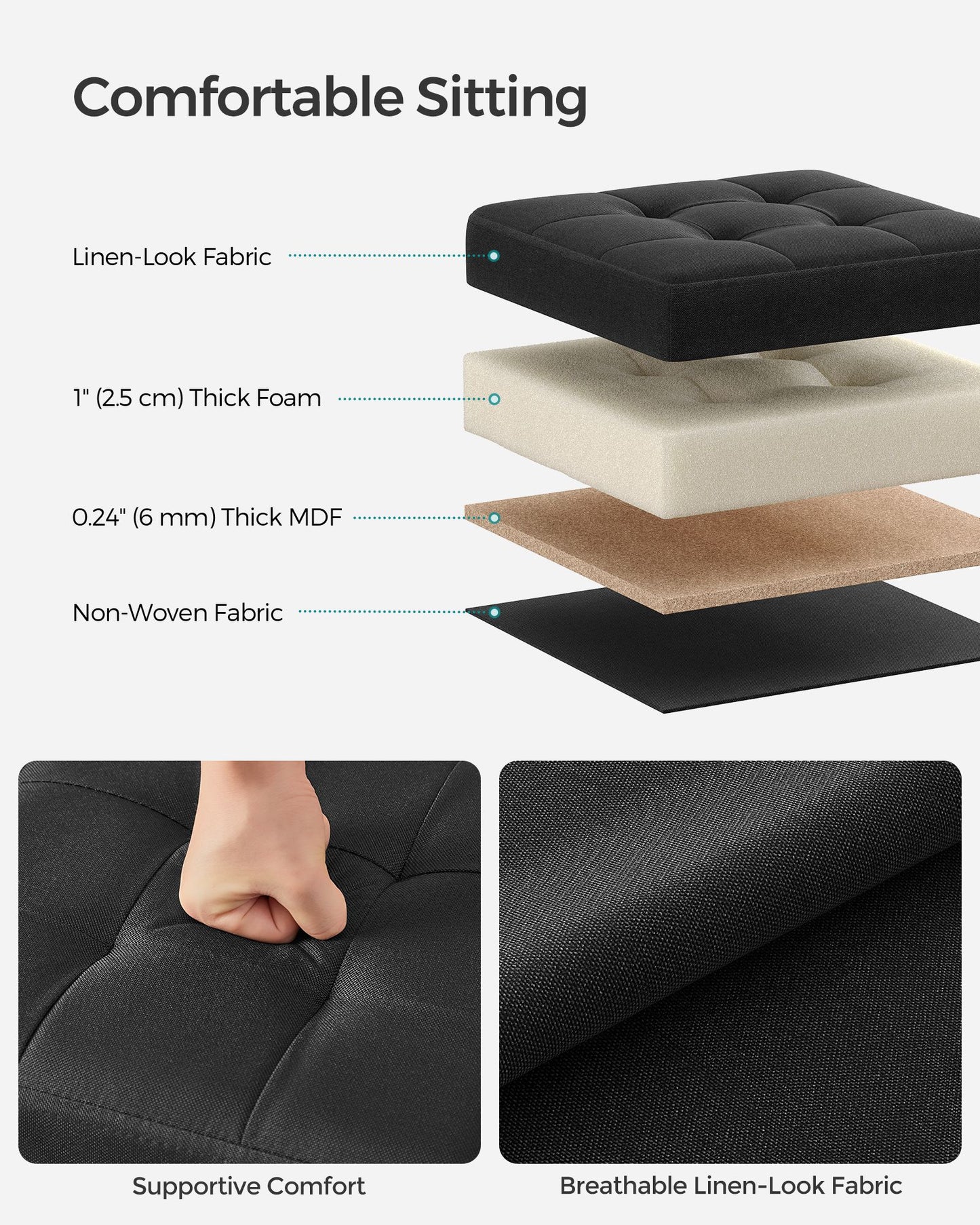 11.8 Inches Small Folding Storage Ottoman Cube