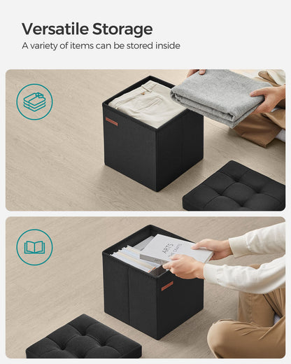 11.8 Inches Small Folding Storage Ottoman Cube