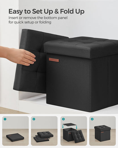 11.8 Inches Small Folding Storage Ottoman Cube