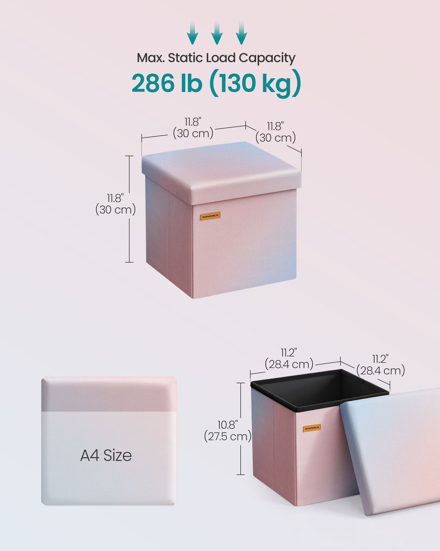 Folding Storage Ottoman Bench - image 2