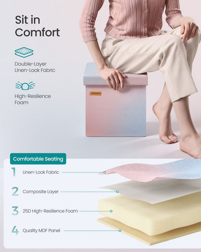 Folding Storage Ottoman Bench - image 3