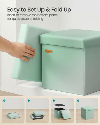 Folding Storage Ottoman Bench - image 7