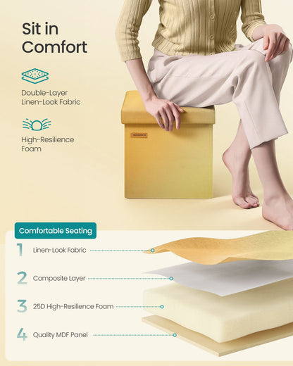 Folding Storage Ottoman Bench - image 10