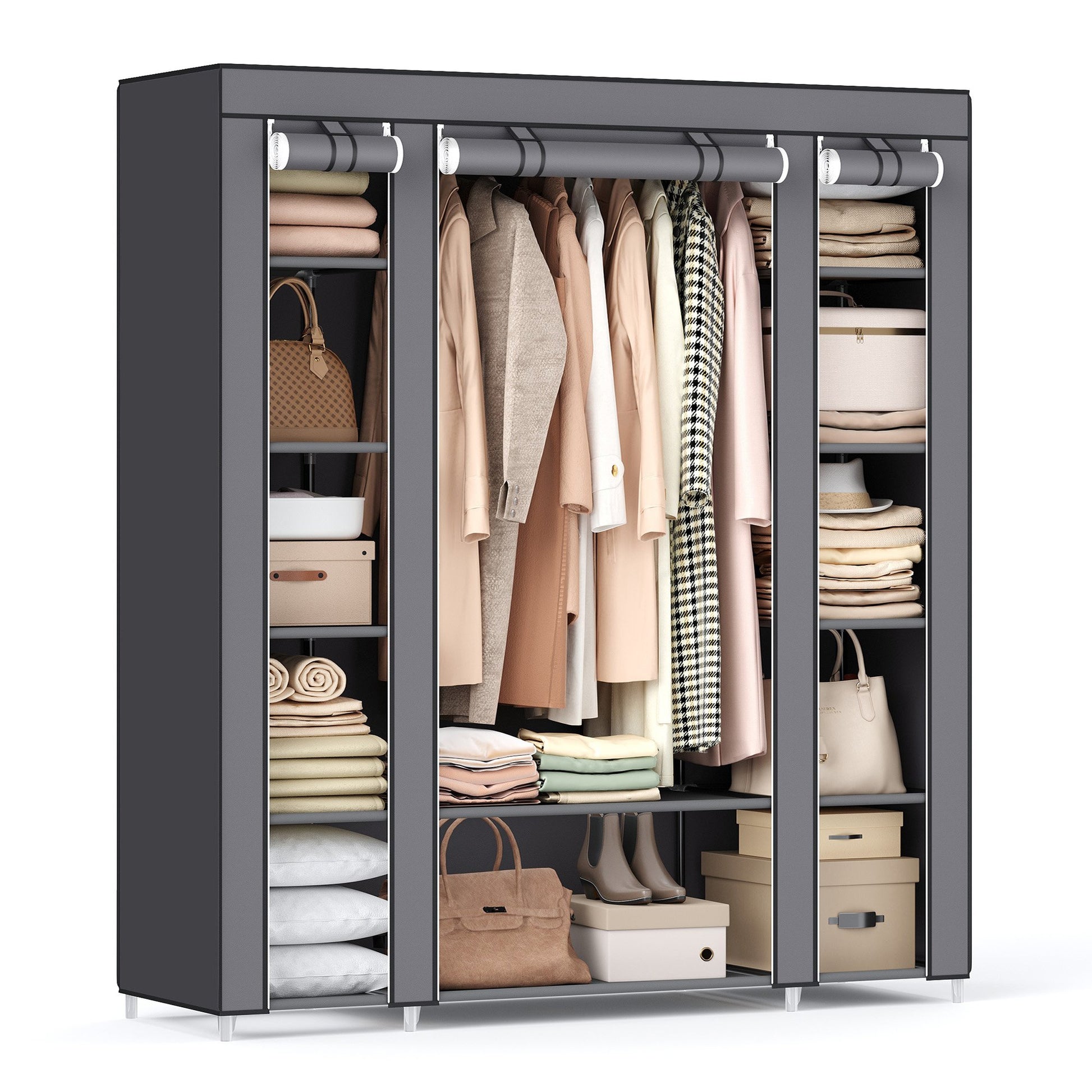 Closet Wardrobe with Non-Woven Fabric Cover - image 1