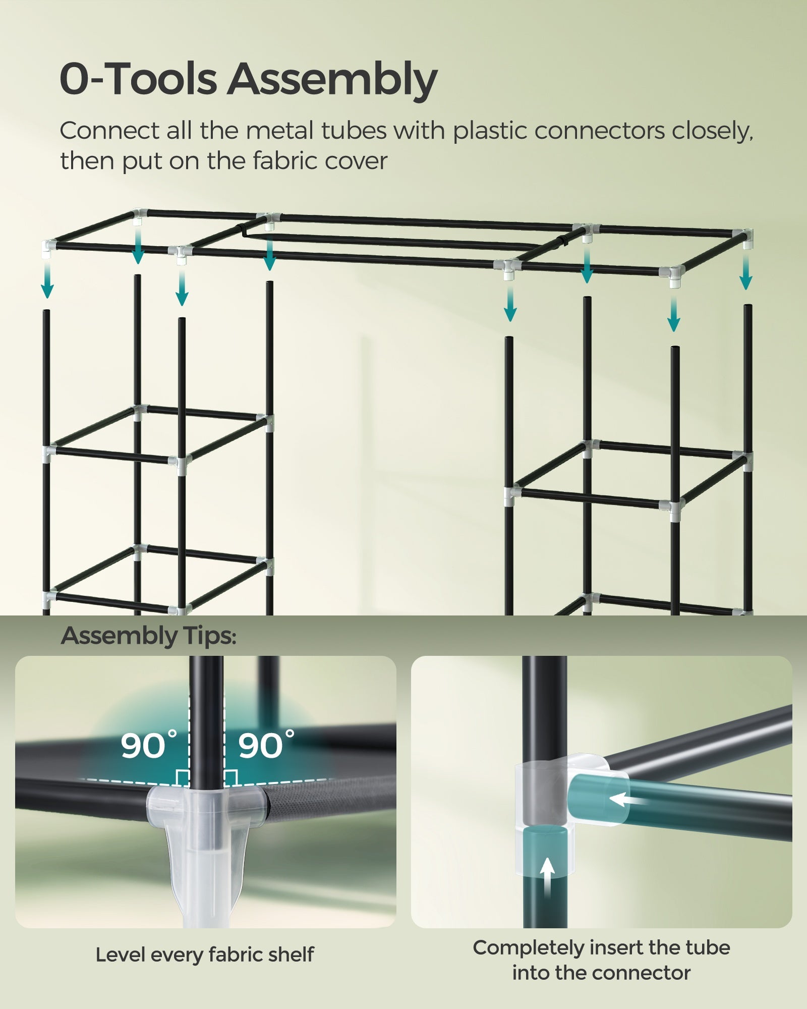Closet Wardrobe with Non-Woven Fabric Cover - image 5