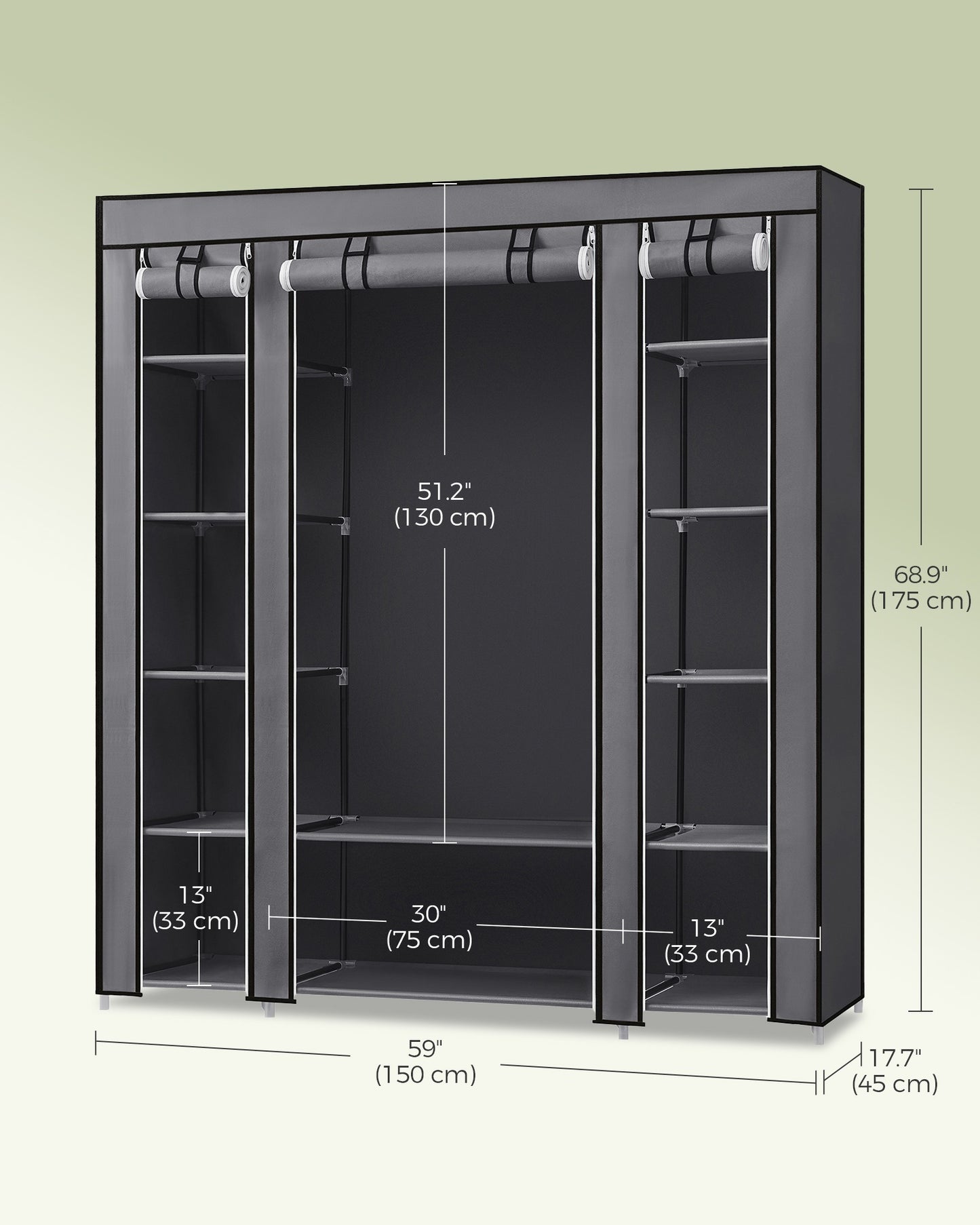 Closet Wardrobe with Non-Woven Fabric Cover - image 6