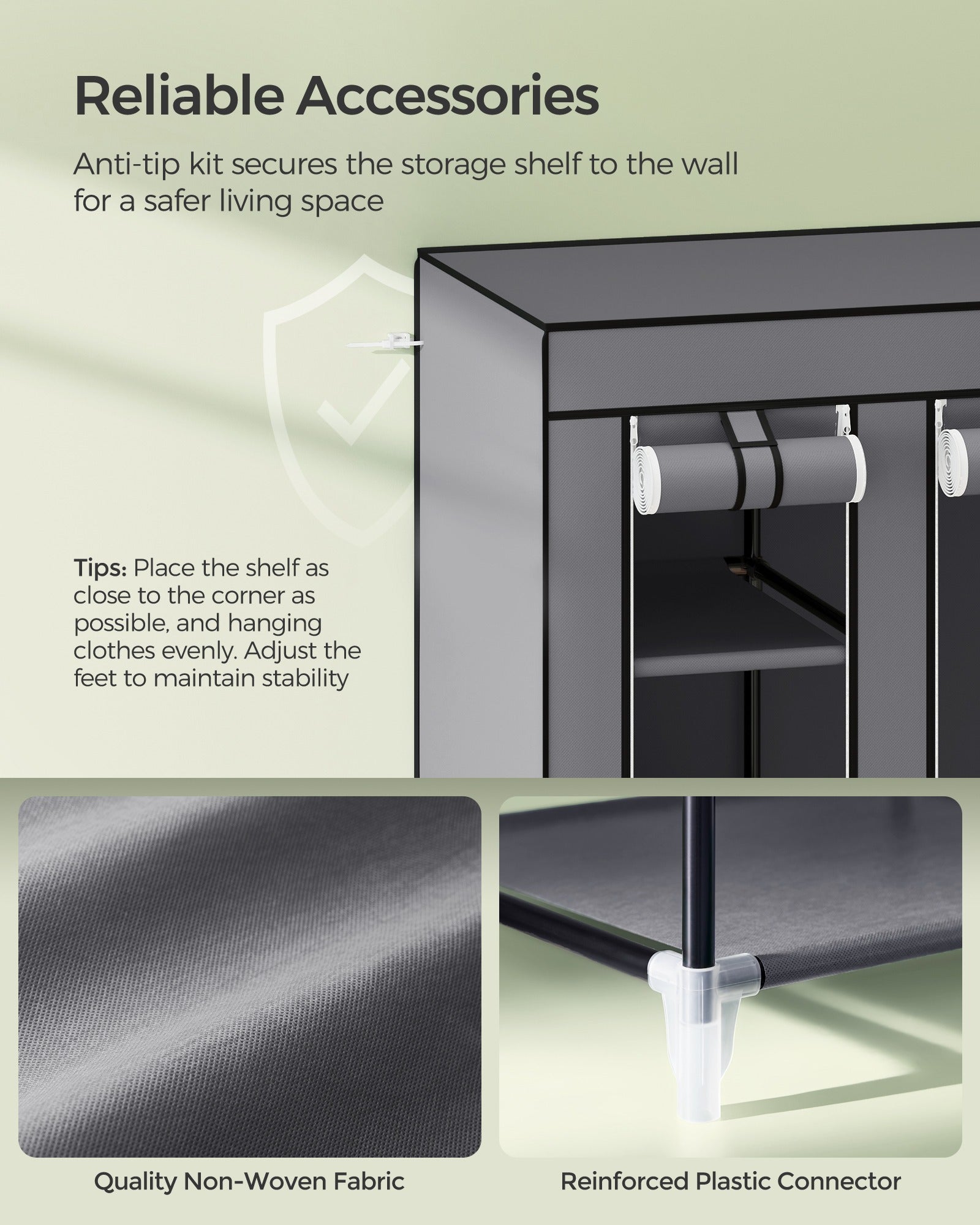 Closet Wardrobe with Non-Woven Fabric Cover - image 8