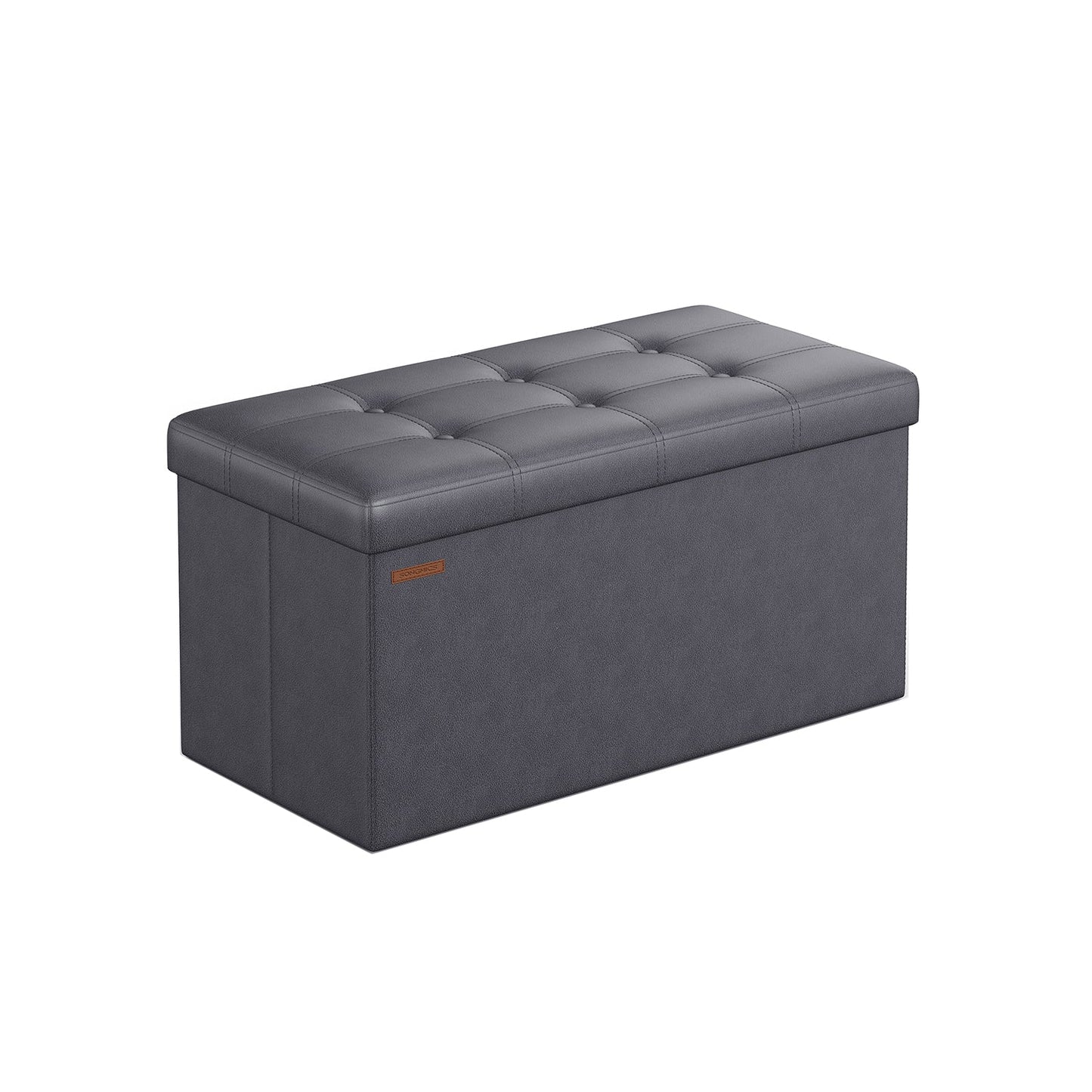 110 cm Ottoman Storage Box Dark Grey - image 24