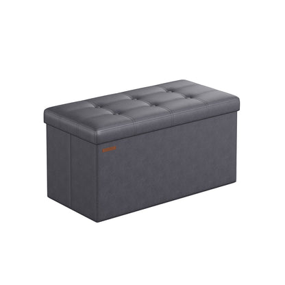 110 cm Ottoman Storage Box Dark Grey - image 24