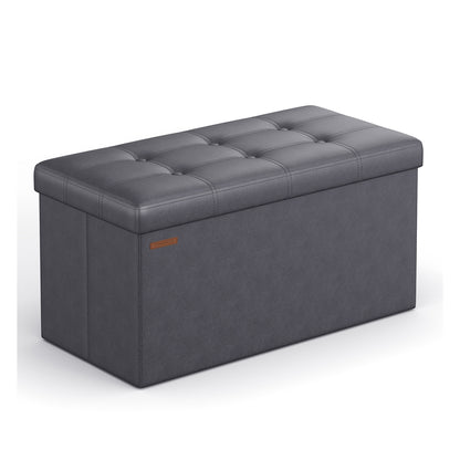 110 cm Ottoman Storage Box Dark Grey - image 25