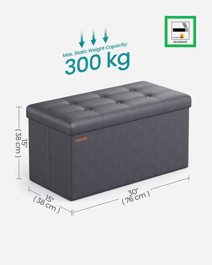 110 cm Ottoman Storage Box Dark Grey - image 29