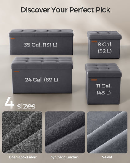 110 cm Ottoman Storage Box Dark Grey - image 30