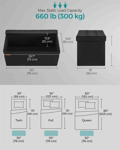 Foldable Storage Ottoman - HWLEXTRA 