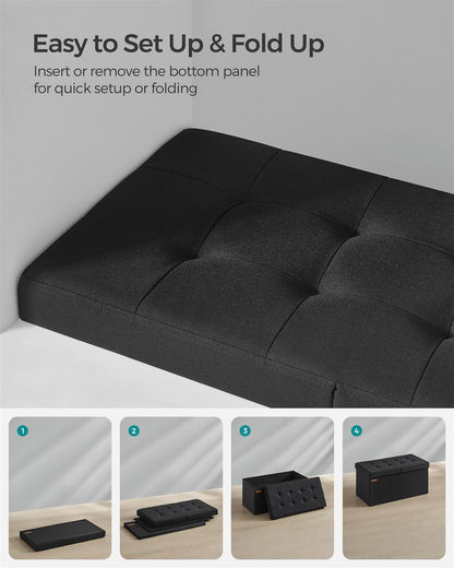 Foldable Storage Ottoman - HWLEXTRA 