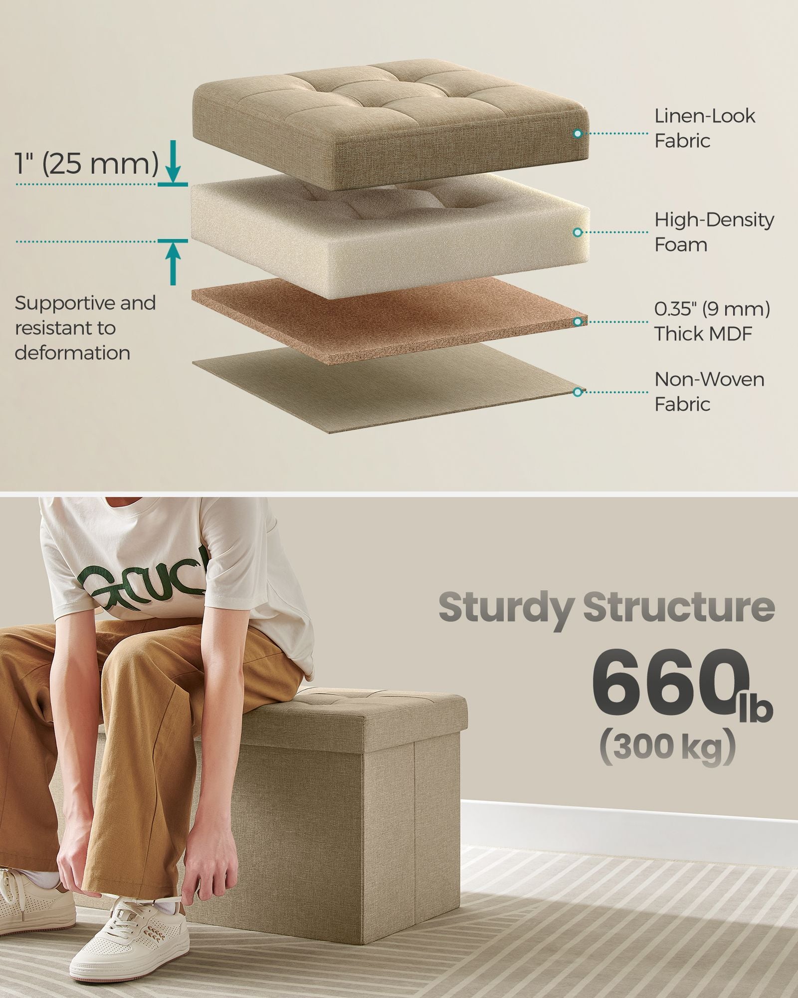 Storage Ottoman with Flipping Lid - image 19