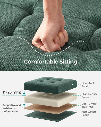 38 x 76 x 38 cm Foldable Small Storage Ottoman Ink Black - image 11