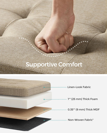 38 x 76 x 38 cm Foldable Small Storage Ottoman Ink Black - image 24