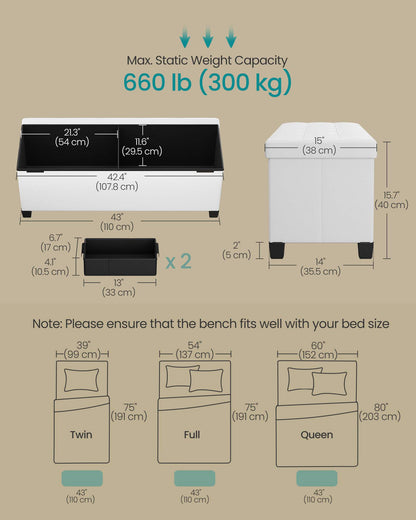 Storage Bench with Legs, 30 Gal. (112 L)