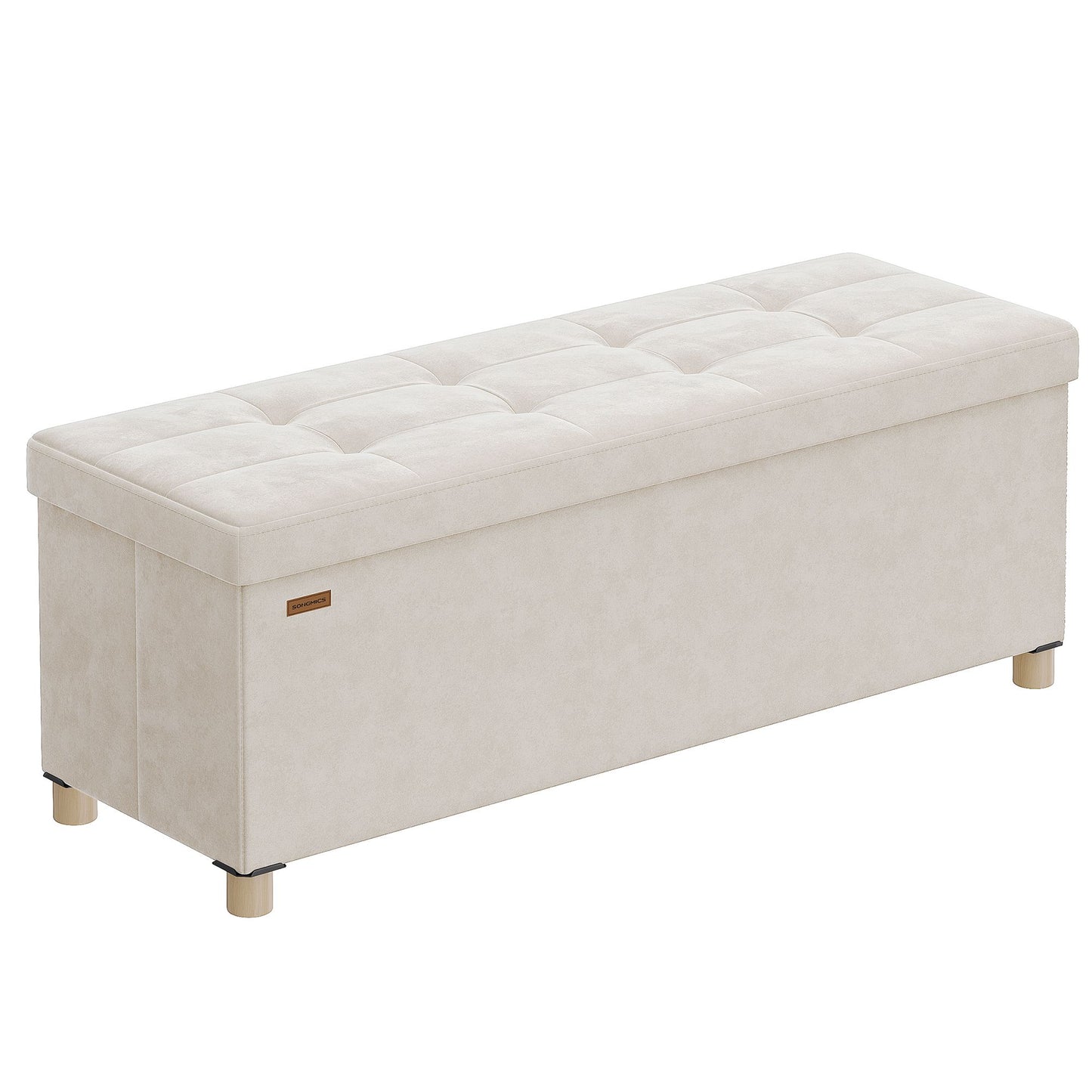 Small Storage Ottoman, Folding Ottoman Cube, 15 x 15 x 15.7 Inches, Footstool, Footrest, 9.8 Gal. (37 L), Velvet Surface, for Bedroom, Living Room, Dorm, Jelly Pink - image 11