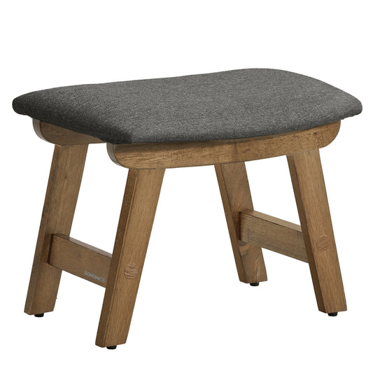 Foot Stool Ottoman, Padded, 9.8 x 15.4 x 11.8 Inches, Gray and Brown - image 1
