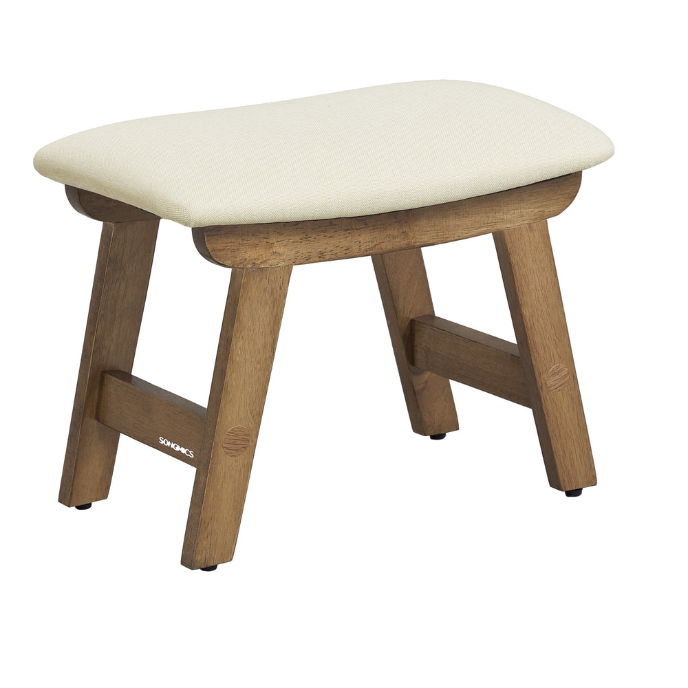 Foot Stool Ottoman, Padded, 9.8 x 15.4 x 11.8 Inches, Gray and Brown - image 23