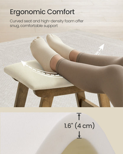 Foot Stool Ottoman, Padded, 9.8 x 15.4 x 11.8 Inches, Gray and Brown - image 9