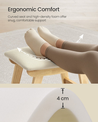 Foot Stool Ottoman, Padded, 9.8 x 15.4 x 11.8 Inches, Gray and Brown - image 16