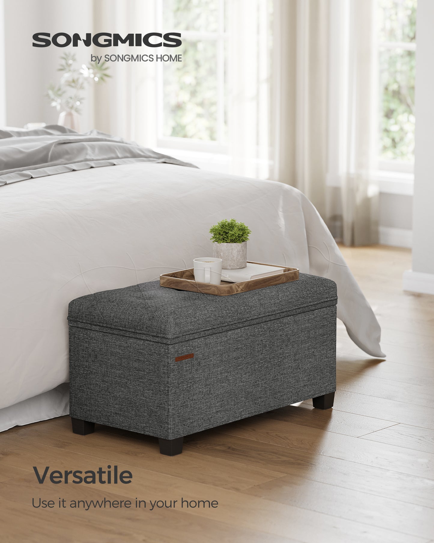 Storage Ottoman Bench with Legs, Load up to 660 lb - image 2