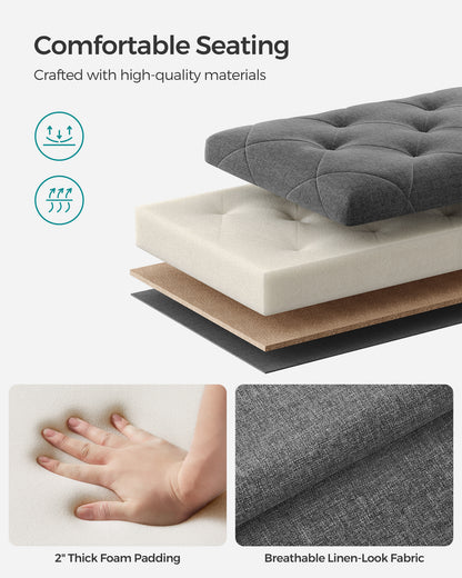Storage Ottoman Bench with Legs, Load up to 660 lb - image 4