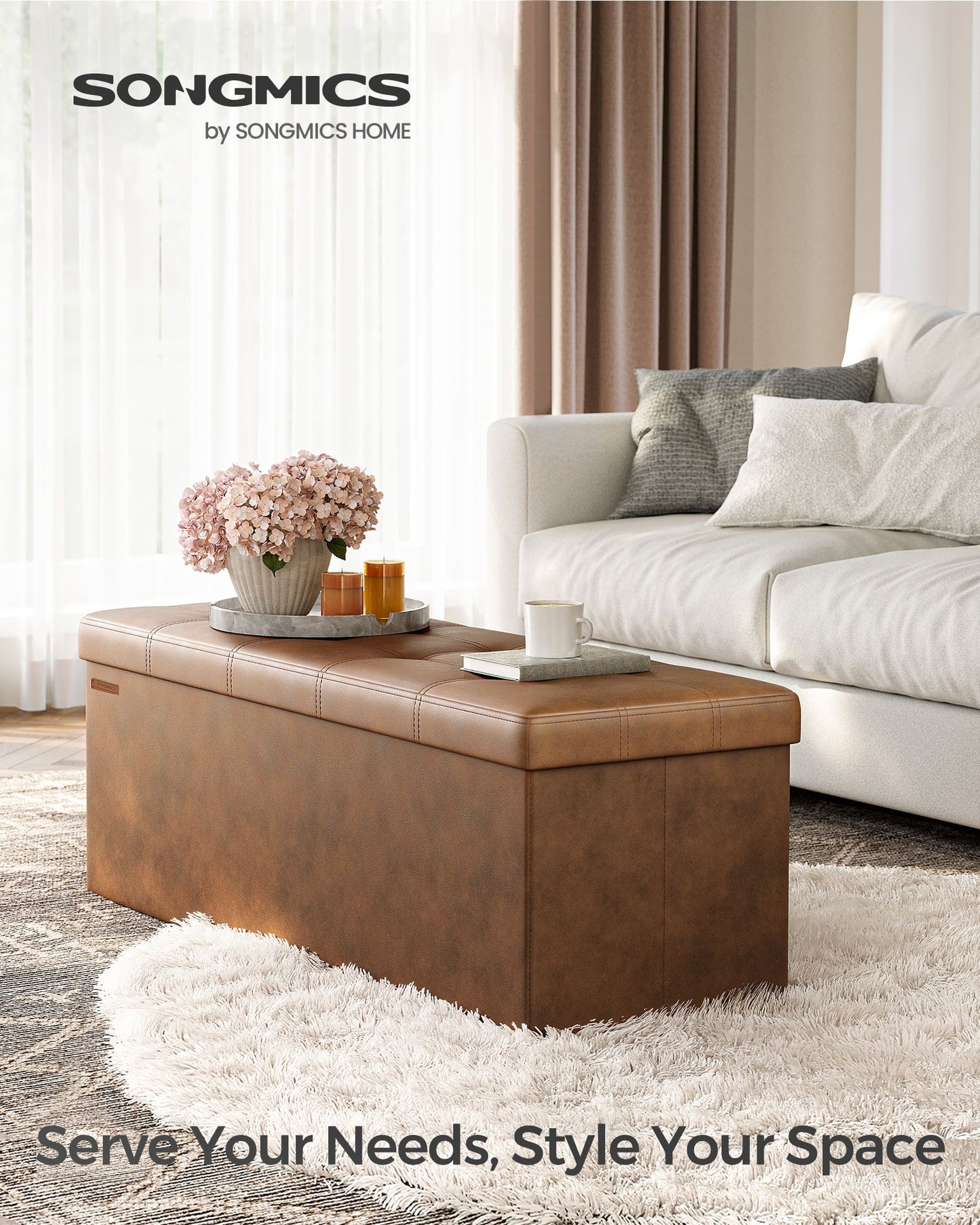 110 cm Ottoman Storage Box Dark Grey - image 11