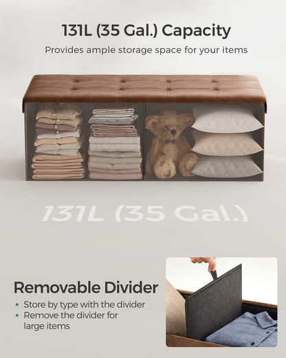 110 cm Ottoman Storage Box Dark Grey - image 13