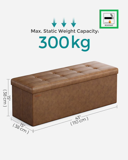 110 cm Ottoman Storage Box Dark Grey - image 14