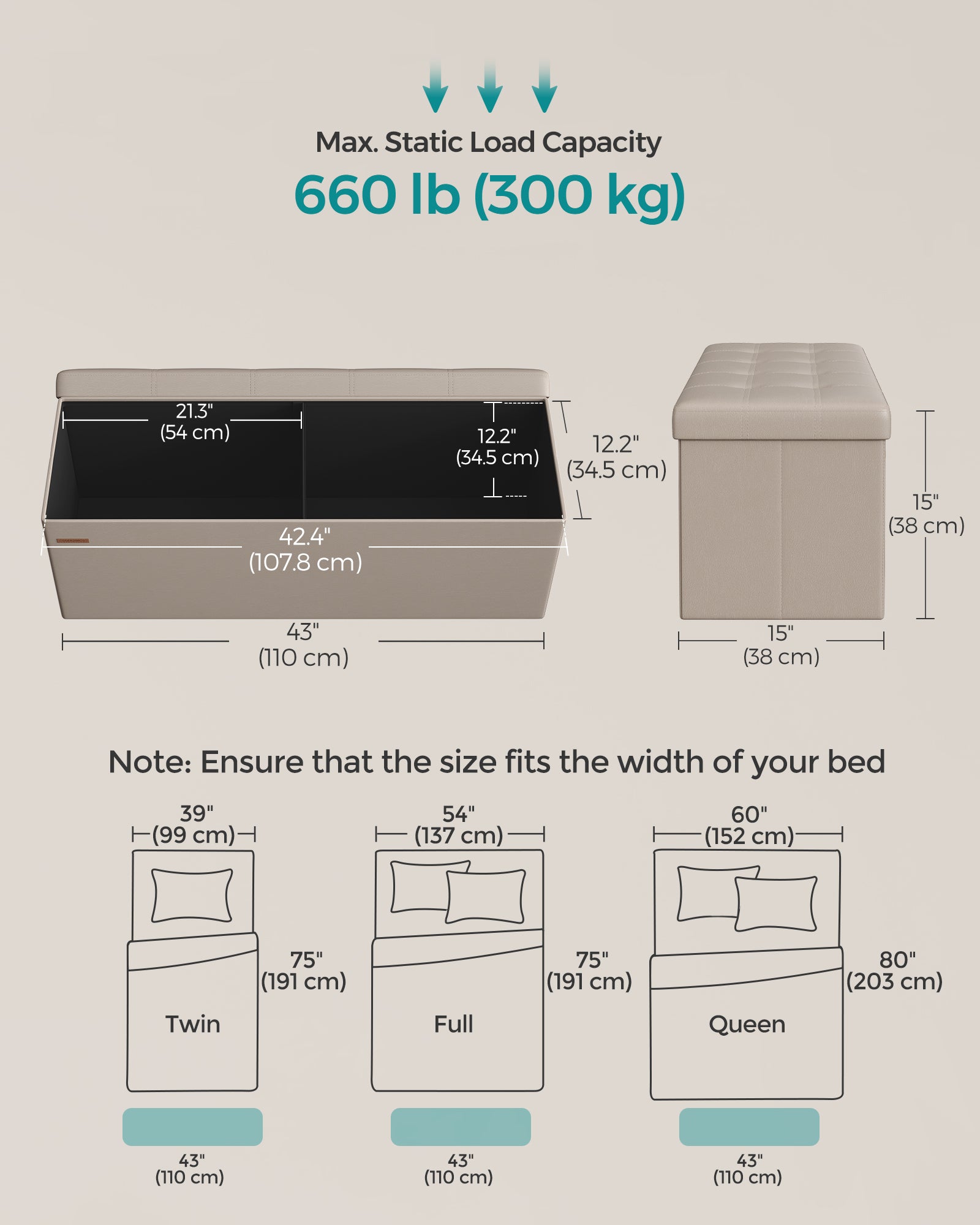 110 cm Ottoman Storage Box Dark Grey - image 20