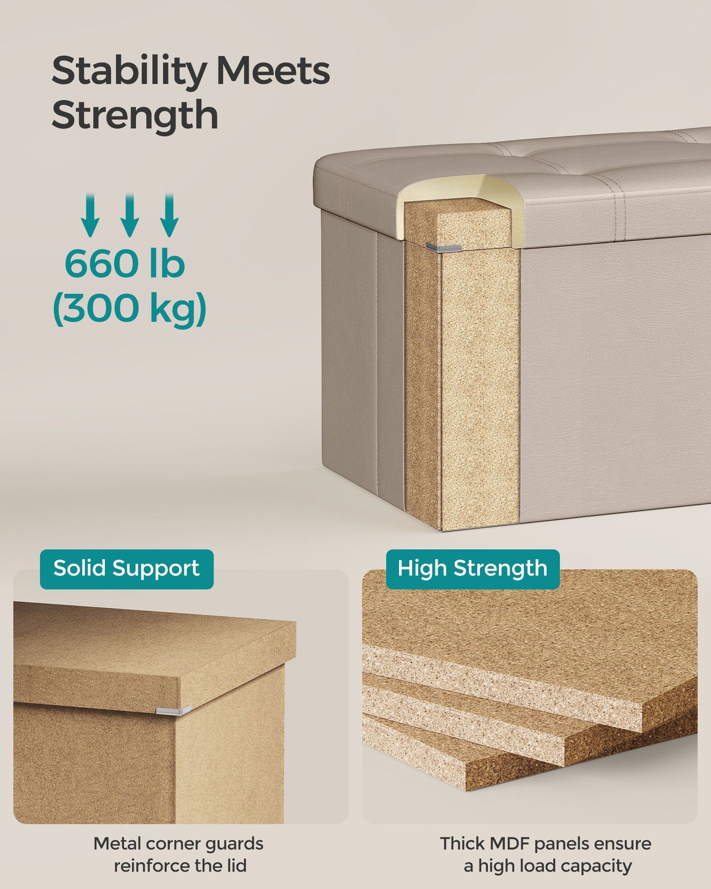 110 cm Ottoman Storage Box Dark Grey - image 21