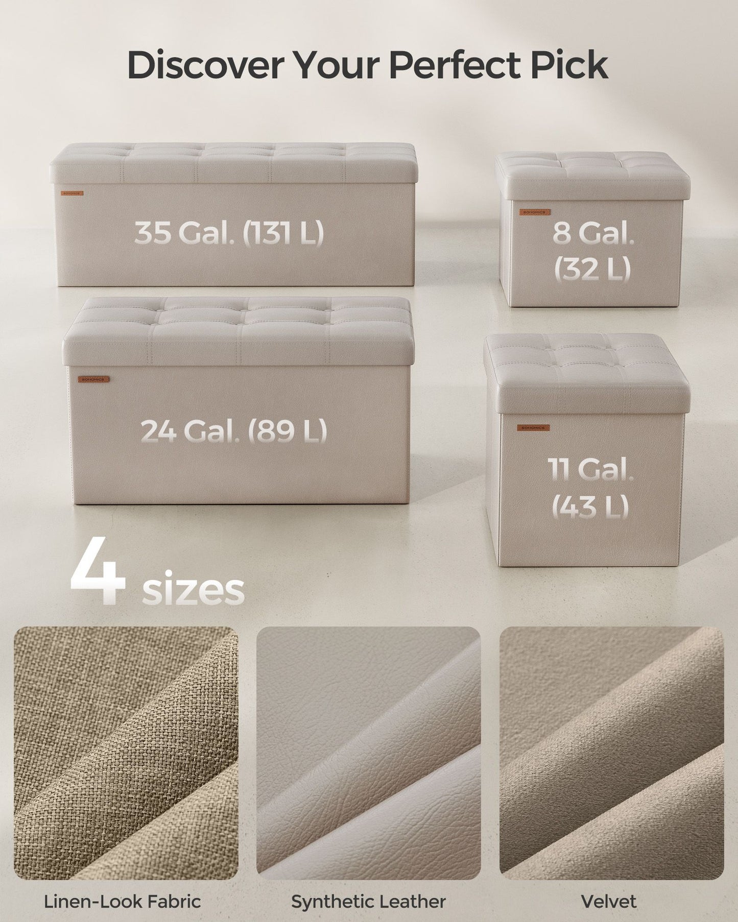 110 cm Ottoman Storage Box Dark Grey - image 23
