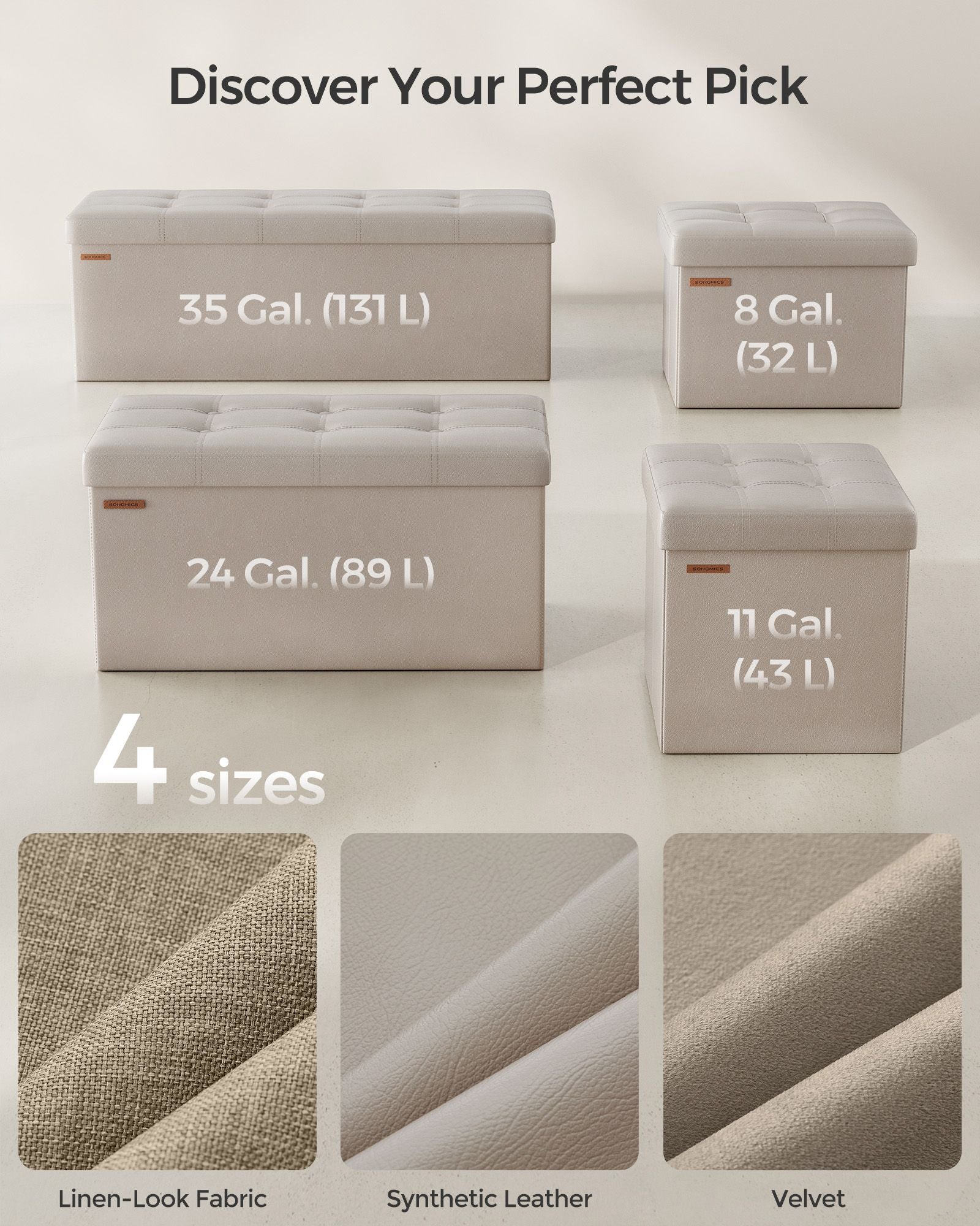 110 cm Ottoman Storage Box Dark Grey - image 23